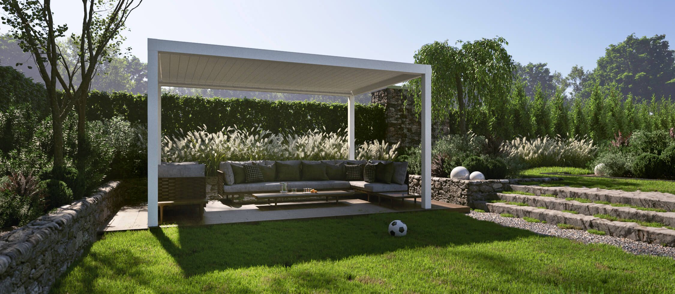 Pergola da terrazzo in giardino