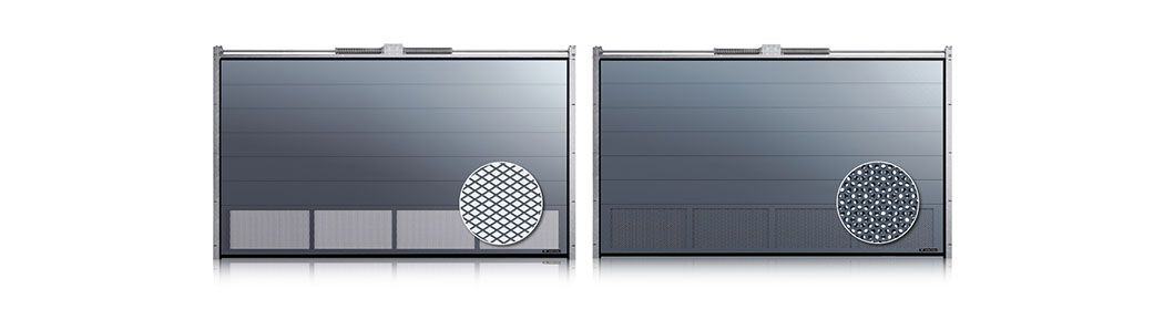 Pannelli ventilati nel portone da garage